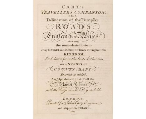 Cary (John). Cary's Traveller's Companion or, A Delineation of the Turnpike Roads of England and Wales..., 1812, calligraphic