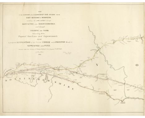 Road Maps. Telford (Thomas). Three Monumental road maps: Map of the London and Edinburgh Mail Roads from London to East Retfo