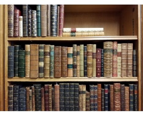 Bindings. Approximately 65 mostly 19th century leather bound literature, including Poems, by Thomas Gray, Eton: College Press