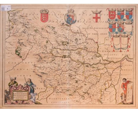 * Blaeu (Johannes). Ducatus Eboracensis pars Occidentalis; The West Riding of Yorkshire, Amsterdam, 1646, engraved map with c