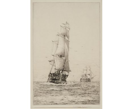 * Langmaid (Rowland, 1897-1956). First Rates under Sail, uncoloured etching, signed in pencil by the artist below the image, 