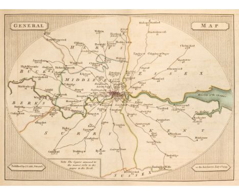 Road Maps. A collection of approximately 100 maps, mostly 17th - 19th-century, engraved road maps, including examples by or a