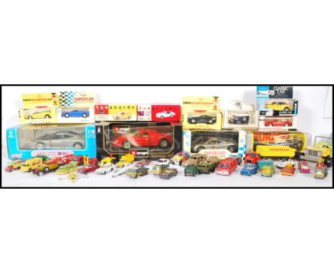 A collection of cars to include diecast 1:18 scale Burago&nbsp; Ferrari 350, Bugatti 3B110, smaller scale Burago Williams F1,