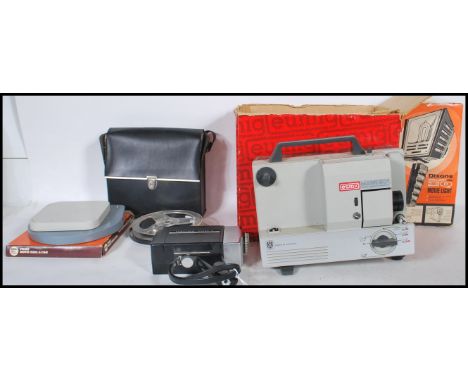 A selection of vintage 20th Century film equipment to include a eumig mark 501 film projector, a panasonic PCM stereo digital