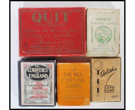 A small group of vintage 20th Century playing cards to include Belisha card game Pepys series, 68x The Nile Fortune Cards hav