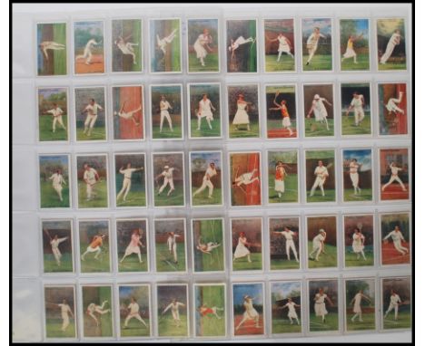 Cigarette cards, Gallaher,&nbsp; a complete set of 50 cigarette cards ' Lawn Tennis Celebrities '. A few with light staining 
