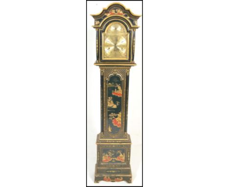 A good 20th Century Chinoiserie Japaned decorated eight day longcase clock, with triple train movement and Westminster and Av