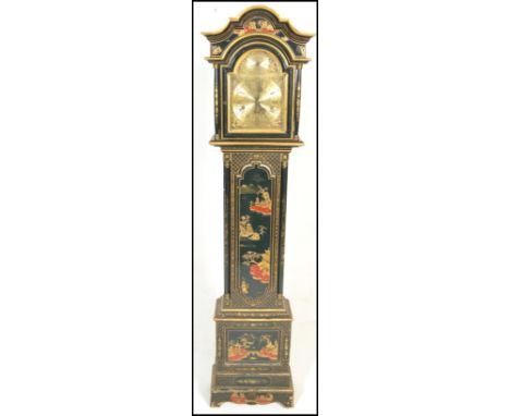 A good 20th Century Chinoiserie Japaned decorated eight day longcase clock, with triple train movement and Westminster and Av