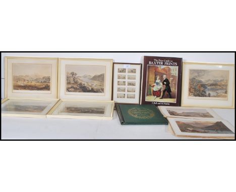 A collection of Lake District colour lithograph prints from 'The Lake Scenery of England' by J B Pyne to include four framed 