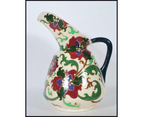 Wileman &amp; Co early 20th Century Foley (pre Shelley) ' Faience ' wash / toilet jug in the Iris pattern&nbsp;in purple and 