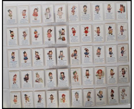 Cigarette Cards, Gallahers Kute Kiddies full set of 100 cards, some cards light staining and spoting generally good.&nbsp;