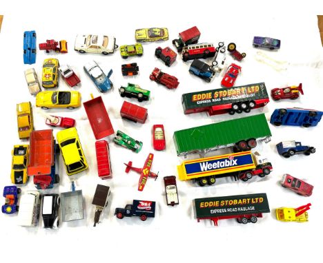 Large selection of assorted cars includes Corgi etc 