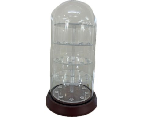 Vintage glass domed tier thimble display case height 14 inches 