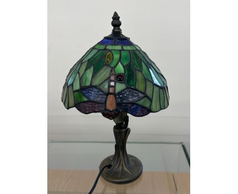 Vintage Tiffany style lamp overall height approximately 13 inches 
