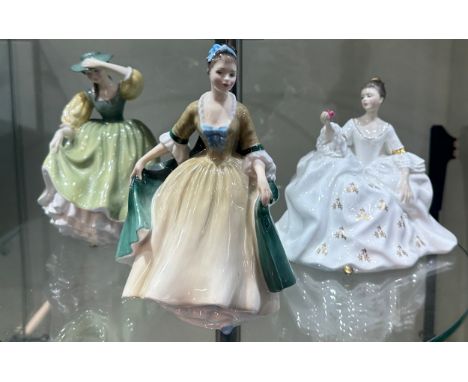 Three vintage Royal Doulton lady figurines to include ' My Love HN 2339', ' Buttercup HN2309' and ' Elegance HN 2264'
