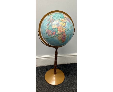Floor standing globe overall height approximately 32 inches tall 
