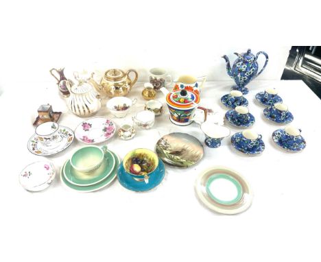 Selection of porcelain miscellaneous to include Susie Cooper, Sadler, Royal Crown Derby etc