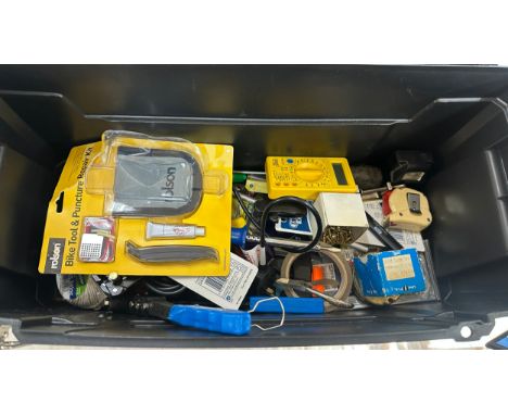 Stanley plastic tool box with contents 