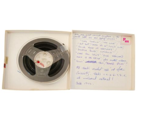 Paul McCartney's first concert with the group WINGS live recording on Scotch Magnetic Tape Spool 7" - 18cm from 1972. One of 