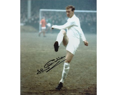 Jack Charlton signed 10x8 inch colour photo pictured in action for Leeds United. Good condition. All autographs come with a C