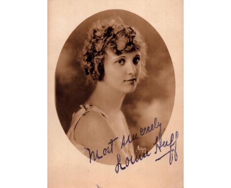 Louise Huff signed 7x5inch vintage photo. Good condition. All autographs come with a Certificate of Authenticity. We combine 