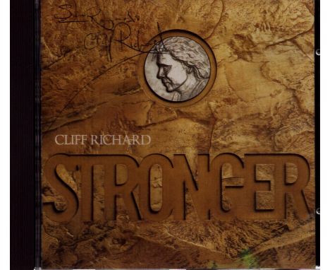 Cliff Richard signed 'Stronger' CD. Signed on cd booklet. Good condition. All autographs come with a Certificate of Authentic