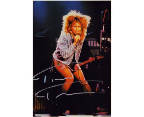 Tina Turner signed postcard 6.5x4.5 inch in size. Good condition. All autographs come with a Certificate of Authenticity. We 