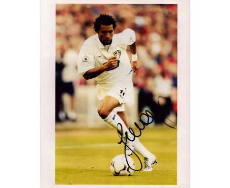 Jermaine Pennant signed 10x8 inch colour photo pictured in action for Leeds United. Good condition. All autographs come with 