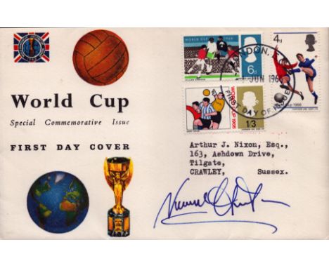 Norman Hunter signed World Cup Special Commemorative Issue FDC London EC First Day of Issue 1 Jun 1966. Good condition. All a