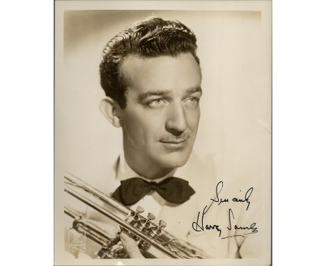 Signed Harry James 10x8 inch vintage black and white photo. Good condition. All autographs come with a Certificate of Authent
