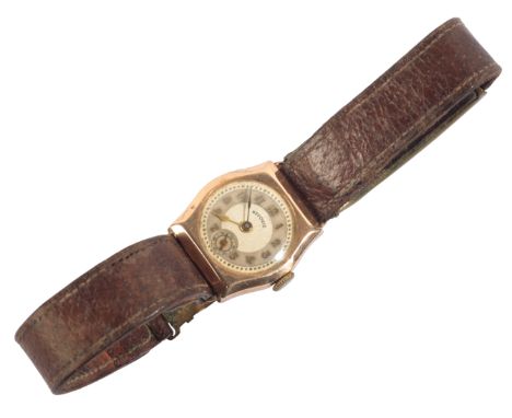 NOVORIS: A GENTLEMAN'S 9CT GOLD WRISTWATCHwith manual movement, the silver-grey two-tone dial with subsidiary seconds dial an