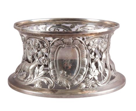 A GEORGE V IRISH SILVER POTATO RINGby Oakley & Wheeler, Dublin 1913, with all-over pierced decoration of a shepherdess, sheep