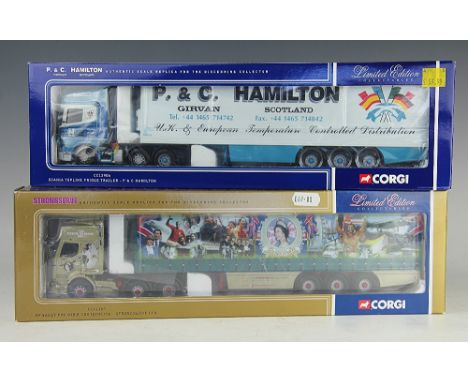 A Corgi Limited edition 'CC12104' Renault premium curtainside Strongserve Ltd and another Corgi Limited edition 'CC12906' Sca