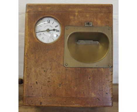 A Gledhill-Brook of Huddersfield Recorder clocking on / off machine, with enamel Roman numeral dial and movement striking on 