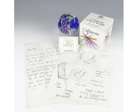 A Caithness Evolution series *3 limited edition glass paperweight, edition no.1/1 issued 1994, designed and made by Colin Ter