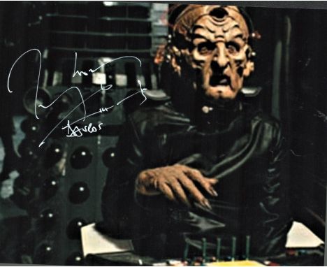 Terry Molloy Signed 10x8 Colour Photograph Pictured As He Plays Davros In Science Fiction Serie-S Doctor Who During The 1980s