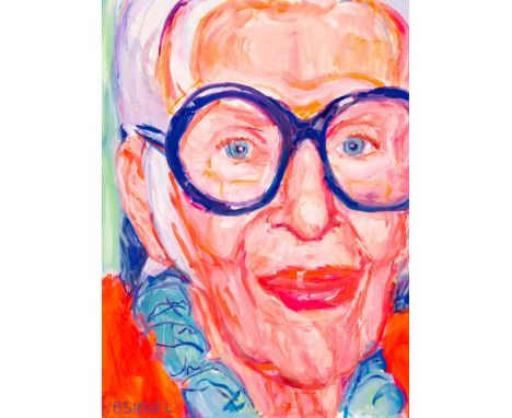 American, b. 1936Portrait of Iris ApfelSigned WB Siegel (ll)Acrylic on paper14 1/4 x 10 1/2 inches (36.2 x 26.7 cm)(Framed 20