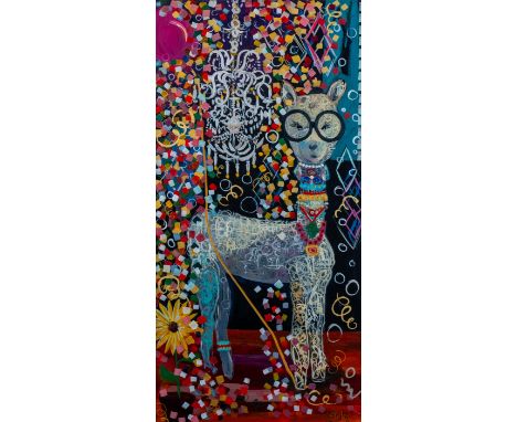 Portrait of Iris Apfel as a DoeSigned S Dietz (lr)Acrylic on canvas48 x 24 inches (121.9 x 60.9 cm)No condition report? Click