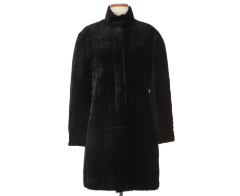 Hunter green , the open three-button collar blazer with embroidered pockets with matching skirt (size 10/42); together with a