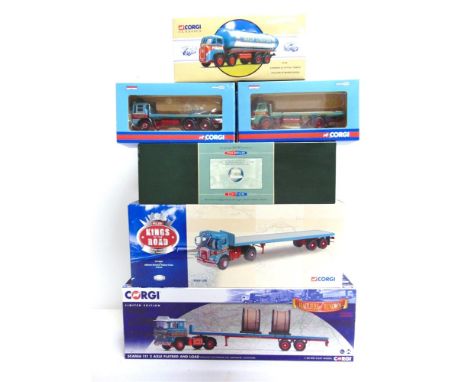 SIX CORGI CLASSICS DIECAST MODEL COMMERCIAL VEHICLES  including a No.CC15309, Scania 111 2 Axle Flatbed and Load 'Pollock'; P