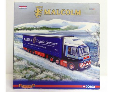 A CORGI CLASSICS NO.CC99174, THE W.H. MALCOLM GROUP comprising three tractor units and a curtainside trailer, complete with w