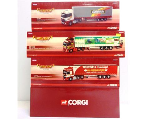 FOUR CORGI CLASSICS DIECAST MODEL COMMERCIAL VEHICLES  comprising a No.CC13617, DAF CF Curtainside 'John Truswell &amp; Sons 