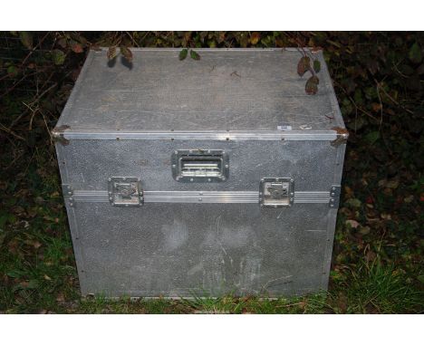 An aluminum trunk - 31" x 23" x 25" high.