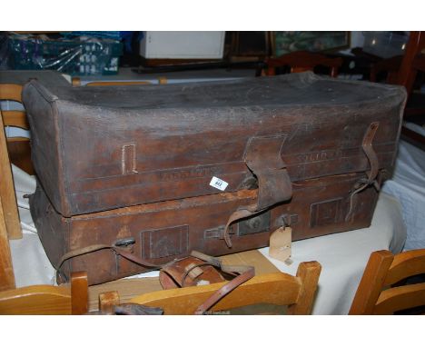 A leather trunk - 3' x 16" x 16" high.