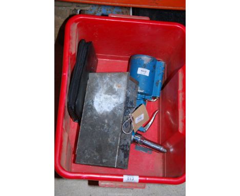 A small socket set, Air riveter and a flaring tool.