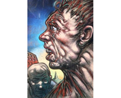 Peter Howson OBE (Scottish born 1958) ARR Framed pastel, signed ‘Kane and Able’ 32cm x 23cm 