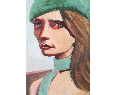 Frank McFadden (Scottish born 1972) Framed oil on canvas, signed ‘Girl Portrait’ 29cm x 23cm 
