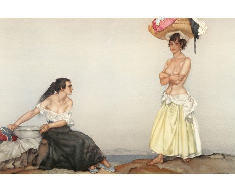 Sir William Russell Flint Framed print, signed to lower margin ‘Rosa and Marisa’ 44cm x 61cm 