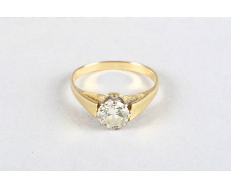 18 carat gold solitaire diamond ring, 1 carat brilliant cut diamond 