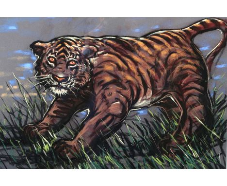 Peter Howson OBE (Scottish born 1958) ARR Framed pastel signed, ‘Tiger’ 44cm x 59cm 